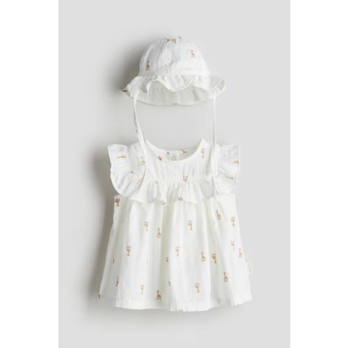 2-PIECE BODYSUIT DRESS AND SUN HAT SET