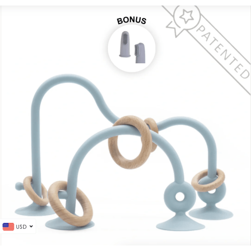Suction Ring Toy for Babies in light blue