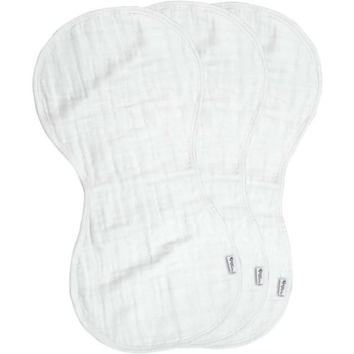 green sprouts Muslin Burp Cloths made from Organic Cotton | 4 absorbent layers protect from sniffles,drips & drools | 100% organic cotton muslin,Super soft & softer with every wash,Machine washable - White