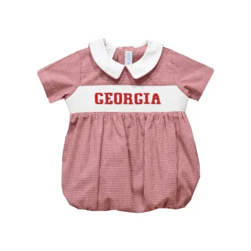 Georgia Smocked Mini-Gingham Bubble - Boys | Posh Tots Children's Boutique
