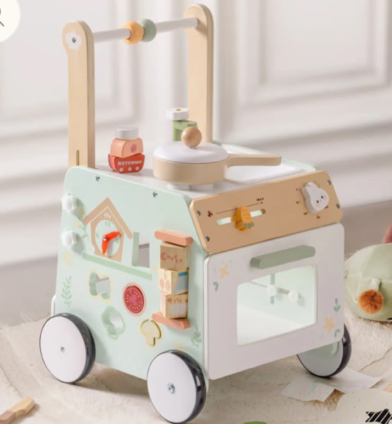 ROBUD Wooden Baby Push Walker Spring Countryside