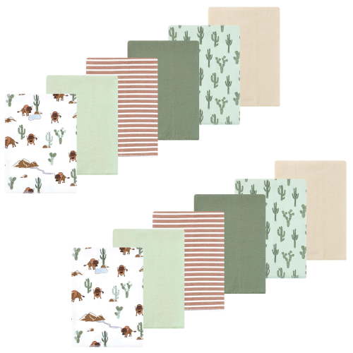 Luvable Friends Hudson Baby Flannel Burp Cloths 12pk, Forest Trail