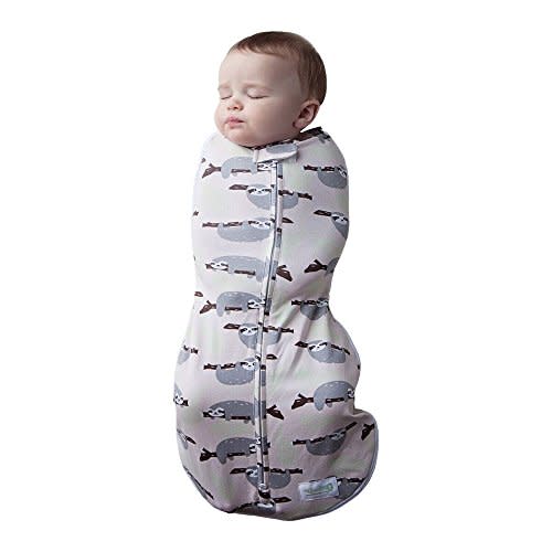 Woombie Grow with Me Baby Swaddle, Convertible Swaddle Fits 0-9 Months, Expands to Wearable Blanket for up to 18 Months, Sloth