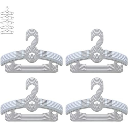 Baby Nursery Closet Hangers, Ultra Thin Non-Slip and Extendable Laundry Infant Pant Hanger for Newborn Clothes 20pcs11-14" Adjustable Children Coat Hanger for Girl Boy Toddler Kids Child