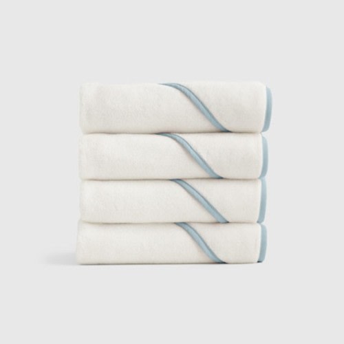 Quince Organic Turkish Cotton Baby Hooded Towel Set 4-Pack - Light Blue
