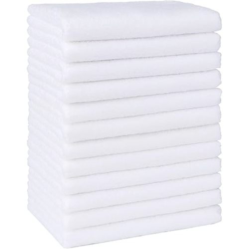 HOMEXCEL Baby Washcloths 12 Pack-Microfiber Coral Fleece Baby Bath Face Towel 7 x 9 Inch Extra Absorbent Soft Burp Cloth and Wash Cloths for Newborn-Infants and Toddlers,White