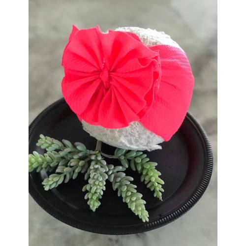 Neon Pink Messy Baby Headwrap, Shredded Baby Bow, Baby Headband, Baby Head Wrap, Hot Pink Headwrap, Toddler Bow, Newborn Bow Headwrap