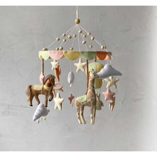 Girl baby mobile, carousel mobile, toddler girl decor, crib mobile, hanging nursery decor, custom mobile, baby shower present, new mom gift.