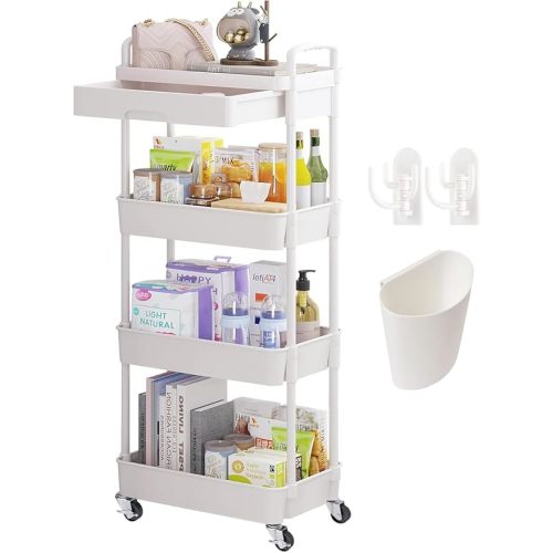 Wuciray 3/4 Niveles Carro Almacenaje con Ruedas e Cajones Verdulero Auxiliar Carrito Organizador para Cocina Baño : Amazon.es: Hogar y cocina