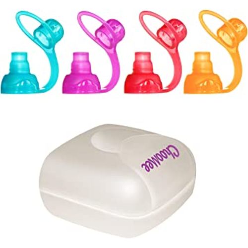 ChooMee SoftSip Food Pouch Tops | 4 Colors + White case | Prevent Spills and Protect Childs Mouth
