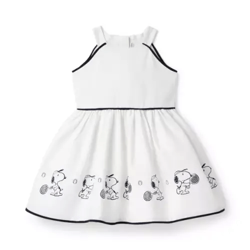 Girl White PEANUTS™ Snoopy Tennis Border Dress by Janie and Jack