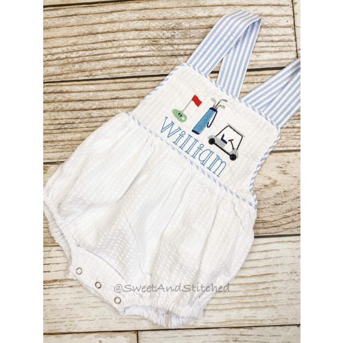 Monogrammed baby boy golf outfit, golf 1st birthday cake smash outfit, golf birthday outfit