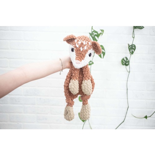 Deer Lovey, Baby Deer Stuffed Animal, Crochet Fawn Snuggler,