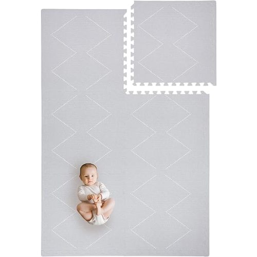 Toddlekind Playmat - Premium Foam Playmat, 4 x 6 feet Premium Quality Foam Play Mat for Babies/Toddlers, Stylish, Non-Toxic, Odorless, Tulum Stone (Grey)
