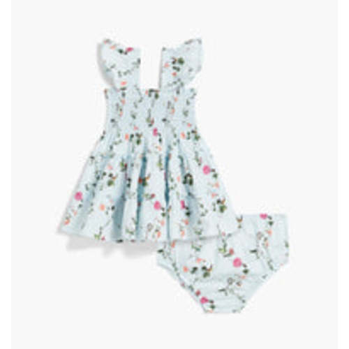 The Baby Ellie Nap Dress - Pond Floral Poplin - Hill House Home