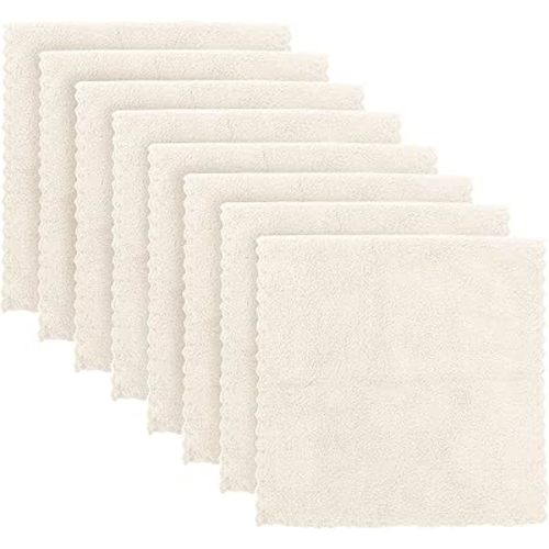 Super Soft Burp Cloths 8 Pack - Thick - Extra Absorbent - Perfect Size Large 20 X 10 Inch - Light and Easy to Carry - Milk Spit Up Rags - Burpy Cloths for Unisex, Boys, Girls, Newborn - Cream