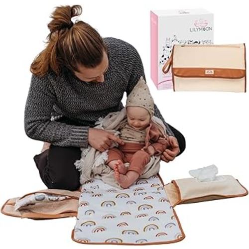 Portable Diaper Changing Pad — Non-Toxic, Oeko-TEX Certified - Designer Baby Changing Pad Portable Changing Pad for Baby, Foldable, Waterproof, Wipeable, Smart Travel Changing Pad (Standard)