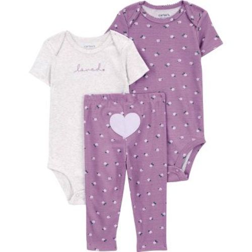 Carter's Just One You® Baby Girls' Hearts Floral Top & Bottom Set - Purple, Size: 3M