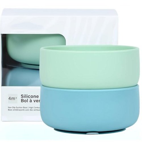 Platinum Silicone Suction Bowls, 2 PCS set for Baby Led Weaning I First Stage Bowls for Toddler Infant Baby I 100% Food Grade Silicone I Dishwasher, Microwave, Oven Safe I BPA BPS PVC Free