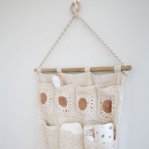 Nursery Wall Storage - Crochet Wall Organizer | Crane Baby