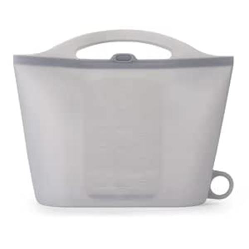 Haakaa Silicone Microwave Steam Sterilizer Bags for Travel, Reusable Silicone Steaming Bags for Baby Bottles, Breast Pump, Accessories, Pacifiers and Teethers, Great for Home and On-the-Go, Grey (1PC) - 1 Pack