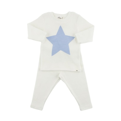 Star Fog Slub Two Piece Set, 6-12M