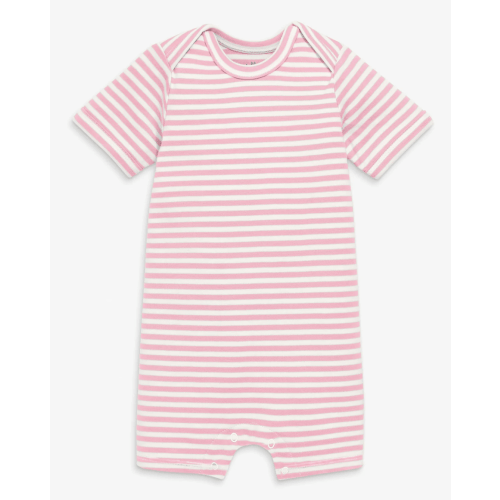Organic babysuit shortie in stripe | Primary.com