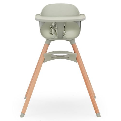 Lalo The Chair Convertible 3-in-1 High Chair - Wooden High Chair for Babies & Toddlers, Baby High Chair with Dishwasher Safe Tray, Adjustable Footrest, Sage