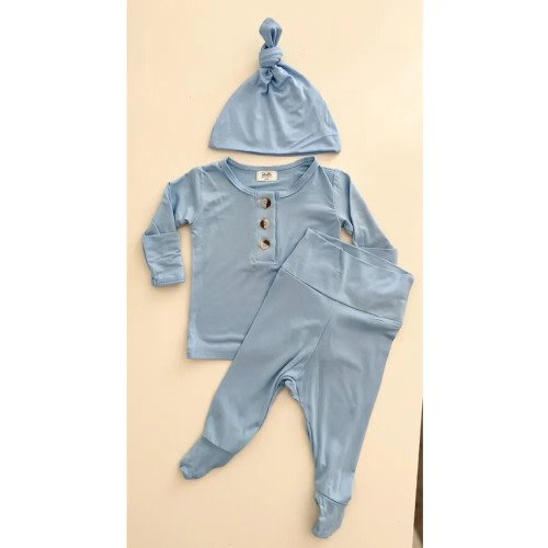 Stroller Society Top & Bottom Outfit -- Baby Blue