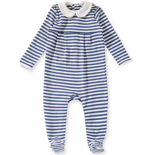 Edgehill Collection Baby Boys Long Sleeve Stripe Footed Coverall