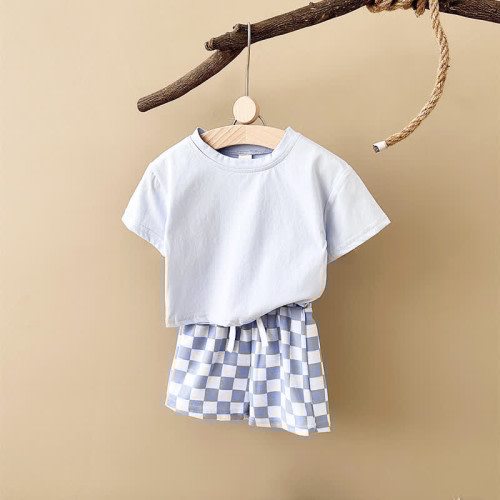 Baby 2-Piece Soft Checkerboard Sweatsuit Set