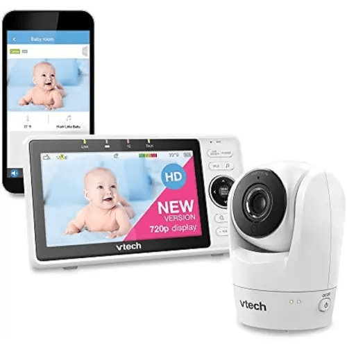 VTech Upgraded Smart WiFi Baby Monitor VM901, 5-inch 720p Display, 1080p Camera, HD NightVision, Fully Remote Pan Tilt Zoom, 2-Way Talk, Free Smart Phone App, Works with iOS, Android