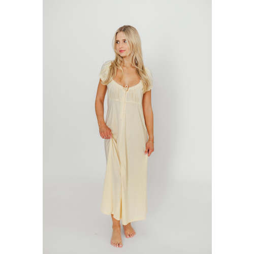 Remi Pointelle Maxi Dress in Custard - Bump & Nursing Friendly