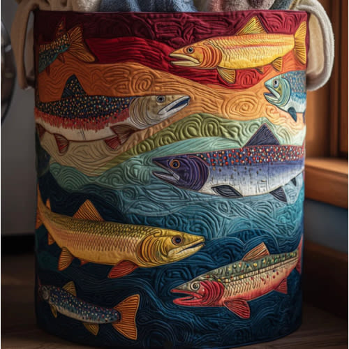 Quirky Trout Quilted Laundry Basket NCU0TH3033 – Quiltnest