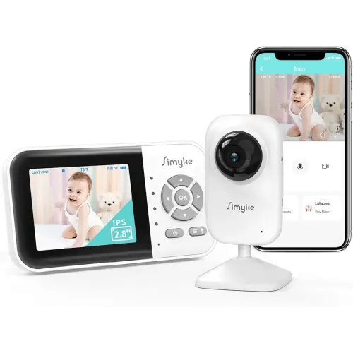 Upgrate Video Baby Monitor,WiFi Baby Camera,2.8" Display and App Control,1200ft Long Range,2 Way Talk,Auto Night Vision,Sound Alert,VOX,Temperature Sensor 5 Lullabies Feeding Remind,Home Use