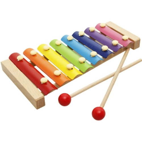 Happy Date Toddler's Wooden Xylophone Toy, 8-Tone Educational Music Enlightenment, Safe Early Education