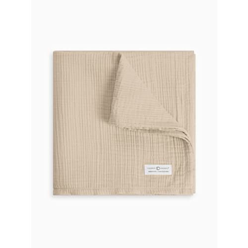 Colored Organics Baby Organic Cotton Swaddle - Infant Receiving Blanket - Clay Muslin