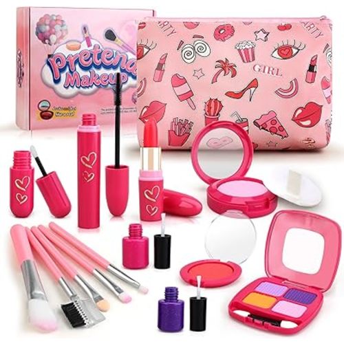 Woumserta Toddler Girls Toys Pretend Makeup Kits, Make Makeup Set Toys Gift