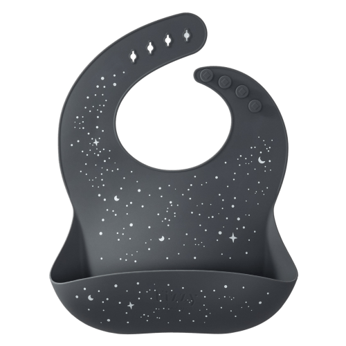 Baby Silicone Bib in Magical Dark Grey