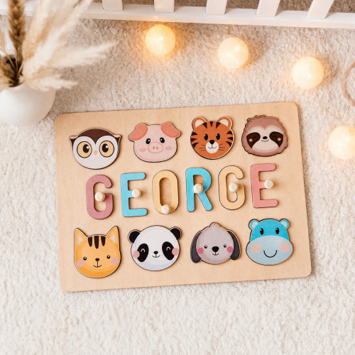 Personalized Wooden Name Puzzle Gift for Kids – Woodemon