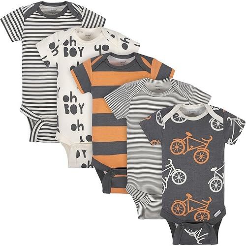 Gerber baby-boys 5-pack Short Sleeve Variety Onesies Bodysuits