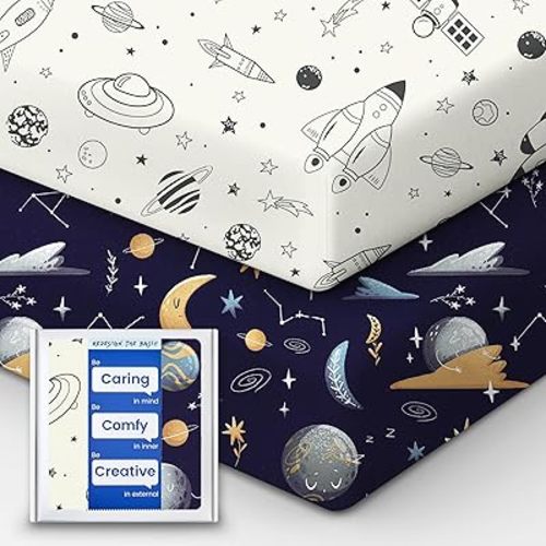 Crib Sheet for Boy Girl, Premium Soft Jersey Knit Fitted Crib Sheet, Safe and Snug, Durable, Stylish Crib Sheet, 28''x52''x9'' Extra Deep Pocket