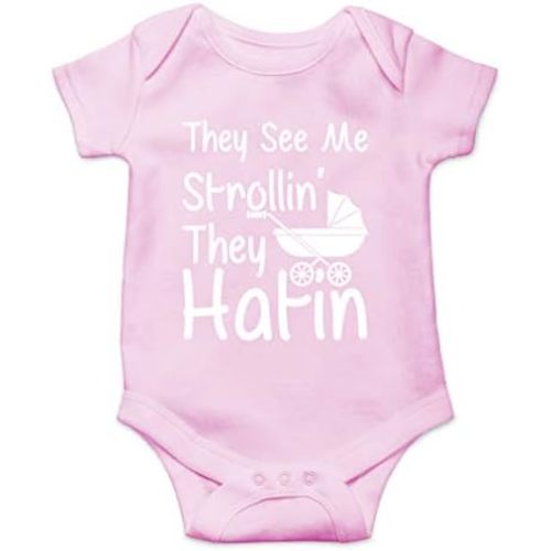 AW Fashions They See Me Strolli' They Hatin Bodysuit Newborn Boy Outfits Cute Romper Baby Girl Clothes