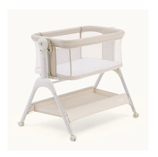 HARPPA Cuddly Sway | 3-in-1 Rocking Baby Bassinet & Bedside Sleeper with Anti-Reflux Mattress for Newborns | Attaches to Bed, Adjustable Height, Tool-Free Setup, Portable Wheels, CPSC Certified, Gentle Rocking Motion | Ideal for Infants, Safe Co-Sleeping