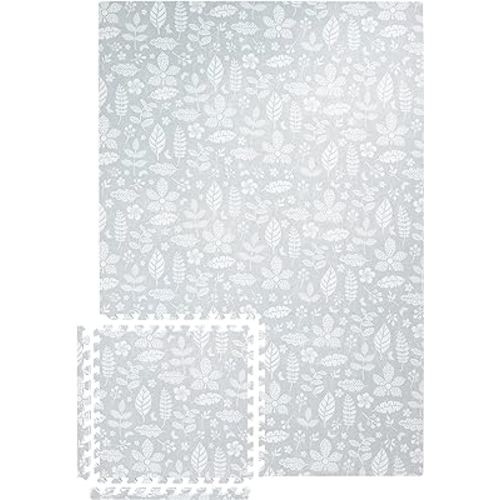 Premium Baby Foam Play Mat - Stylish & Large Non-Toxic Puzzle Floor Tiles for Kids & Toddlers - Spacious 6ft x 4ft - Expandable Interlocking Crawling Mats - Soft, Thick, Waterproof (Tranquil Gray)