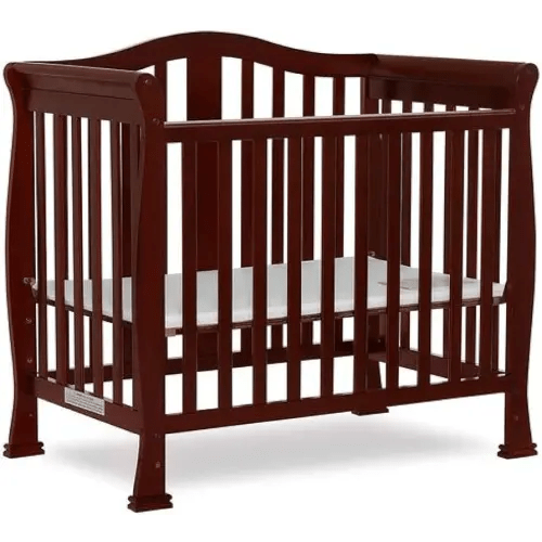 Dream On Me Addison 4-in-1 Convertible Mini Crib in Espresso, Greenguard Gold Certified, Non-Toxic Finishes, Built of New Zealand Pinewood, Comes with 1” Mattress Pad