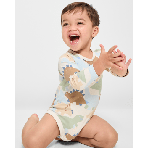 Baby Organic Cotton Bodysuits 5 Pack - Dinos