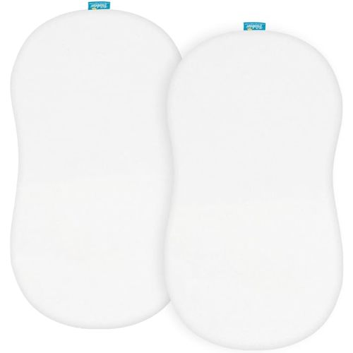 100% Cotton Bassinet Sheets Compatible with Halo Bassinest Swivel, Flex, Glide, Premiere & Luxe Series Sleeper, 2 Pack, Ultra Soft Bassinet Sheet for Baby, White