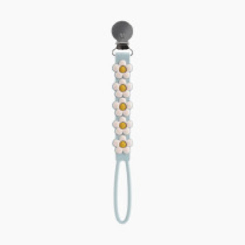 Loulou Lollipop Beadless Silicone Pacifier Clip (Daisy, Blue)