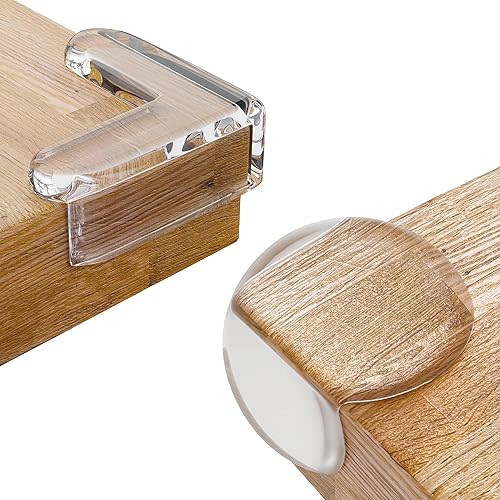 18 Pack Round and 12 Pack L-Shape Corner Protectors for Baby, Protectors Guards - Furniture Corner Guard & Edge Safety Bumpers - Bundle and Save